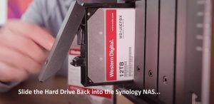 slide hard drive into NAS